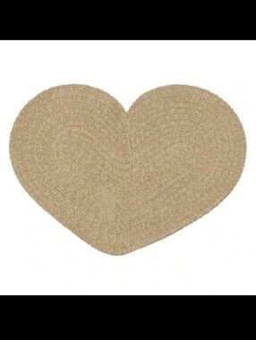 NWT Colonial Mills Braided Woven Country Heart Accent Rug Farmhouse - Tan Brown